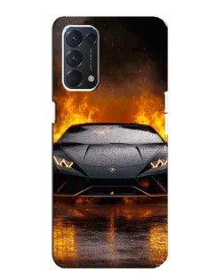 Чохол для OPPO A74 з картинкою «Lamborghini у вогні»