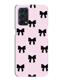 Чохол для OPPO A74 з картинкою «Чорні банти Coquette»