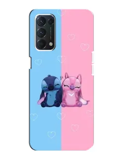 Чохол для OPPO A74 з картинкою «Stitch та Angel Love»