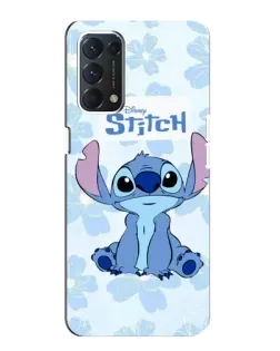 Чохол для OPPO A74 з картинкою «Stitch серед квітів»