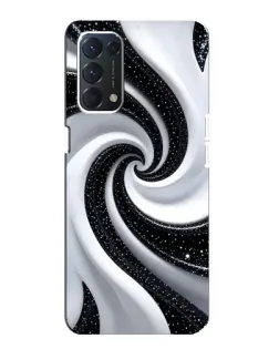Чохол для OPPO A74 з картинкою «Чорно-біла спіраль»