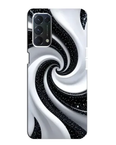 Чохол для OPPO A74 з картинкою «Чорно-біла спіраль»