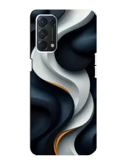 Чохол для OPPO A74 з картинкою «Об'ємні чорно-білі стрічки»