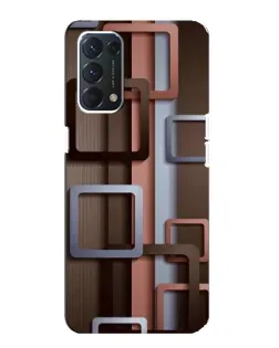 Чохол для OPPO A74 з картинкою «Коричневі об'ємні квадрати»