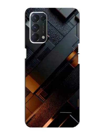 Чохол для OPPO A74 з картинкою «Чорні геометричні блоки»