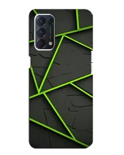 Чохол для OPPO A74 з картинкою «Зелені геометричні лінії»