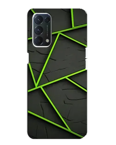 Чохол для OPPO A74 з картинкою «Зелені геометричні лінії»