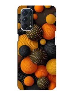 Чохол для OPPO A74 з картинкою «Об'ємні помаранчеві сфери»