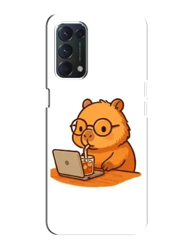 Чохол для OPPO A74 з картинкою «Капібара з ноутбуком»