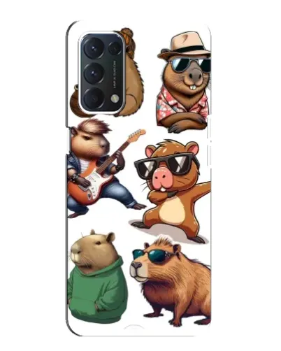 Чохол для OPPO A74 з картинкою «Круті капібари музиканти»