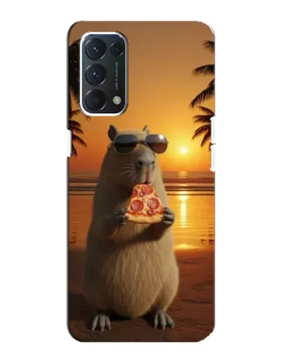 Чохол для OPPO A74 з картинкою «Капібара з піцою»