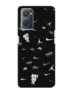 Чехол для OPPO A76 с картинкой «Nike Black Pattern»