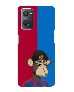 Чехол для OPPO A76 с картинкой «Bored Ape — фанат Барсы»