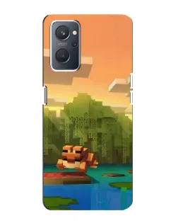 Чохол для OPPO A76 з картинкою «Майнкрафт захід сонця»