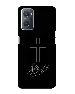 Чехол для OPPO A76 с картинкой «Графический крест Jesus»