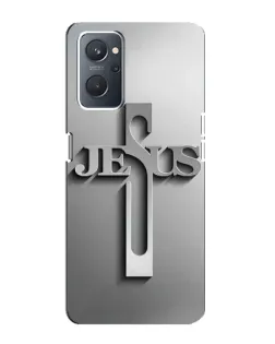 Чехол для OPPO A76 с картинкой «Металлический крест Jesus»