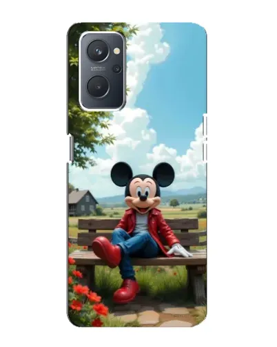 Чехол для OPPO A76 с картинкой «Микки на скамейке»