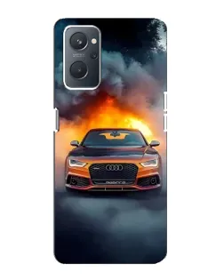 Чохол для OPPO A76 з картинкою «Audi у вогняному диму»