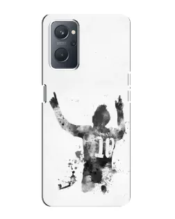 Чохол для OPPO A76 з картинкою «Чорно-білий силует Мессі»
