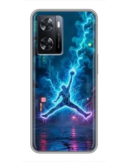 Чохол для OPPO A77 з картинкою «Jordan Gold Jumpman»
