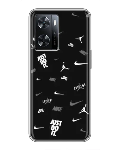 Чехол для OPPO A77 с картинкой «Nike Black Pattern»