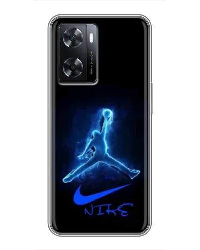 Чехол для OPPO A77 с картинкой «Jordan Neon Blue»