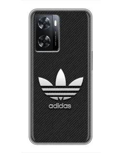 Чехол для OPPO A77 с картинкой «Adidas Карбоновая текстура»
