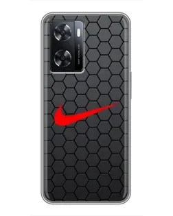 Чохол для OPPO A77 з картинкою «Nike — карбонова сітка»