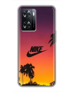 Чохол для OPPO A77 з картинкою «Nike на заході сонця»