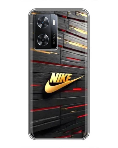 Чохол для OPPO A77 з картинкою «Золотий Nike на металі»