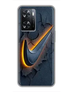 Чохол для OPPO A77 з картинкою «Об'ємний логотип Найк»