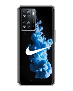 Чохол для OPPO A77 з картинкою «Nike та синій дим»