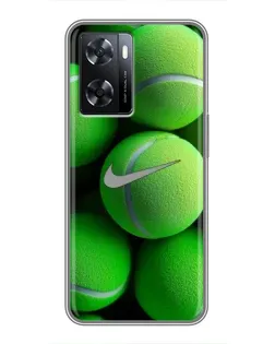 Чохол для OPPO A77 з картинкою «Тенісні м'ячі Найк»