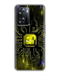 Чохол для OPPO A77 з картинкою «Nike — золота іскра»
