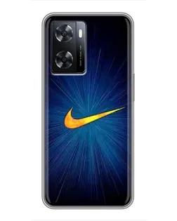 Чохол для OPPO A77 з картинкою «Синій пульс Nike»