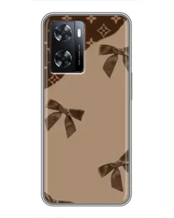 Чехол для OPPO A77 с картинкой «LV — кофейный атлас»