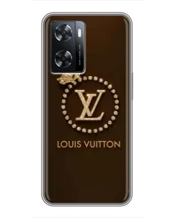 Чехол для OPPO A77 с картинкой «LV — золотая печать»