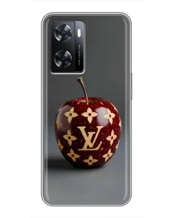 Чехол для OPPO A77 с картинкой «Красное яблоко LV»