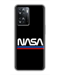 Чохол для OPPO A77 з картинкою «NASA — класика Red Blue»