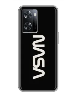 Чохол для OPPO A77 з картинкою «NASA — вертикальний логотип»