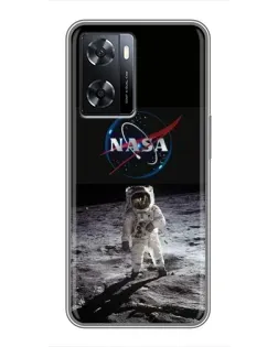 Чохол для OPPO A77 з картинкою «Астронавт на Місяці»