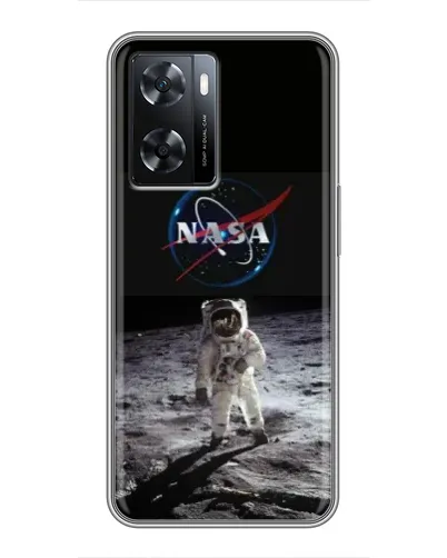Чехол для OPPO A77 с картинкой «Астронавт на Луне»