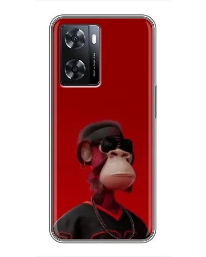 Чохол для OPPO A77 з картинкою «Bored Ape в червоному»