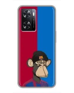Чохол для OPPO A77 з картинкою «Bored Ape — фанат Барси»
