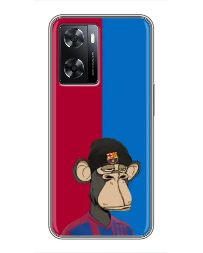 Чохол для OPPO A77 з картинкою «Bored Ape — фанат Барси»