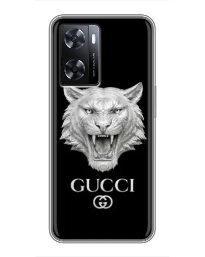 Чехол для OPPO A77 с картинкой «Gucci — серебряный лев» Чехол для OPPO A77 с картинкой «Gucci — серебряный лев»