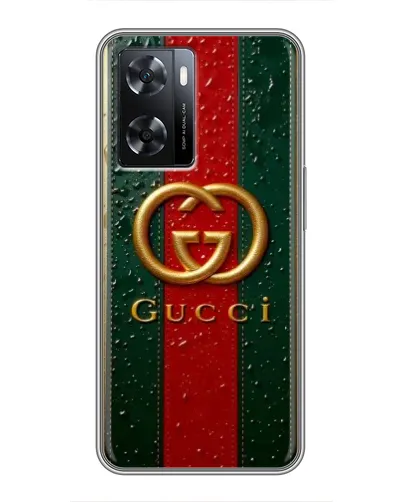 Чехол для OPPO A77 с картинкой «Gucci — фирменная полоса и золото» Чехол для OPPO A77 с картинкой «Gucci — фирменная полоса и золото»