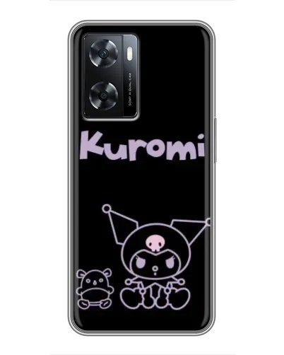 Чохол для OPPO A77 з картинкою «Kuromi — чорний мінімалізм»