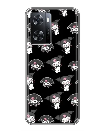 Чохол для OPPO A77 з картинкою «Чорний паттерн Kuromi»