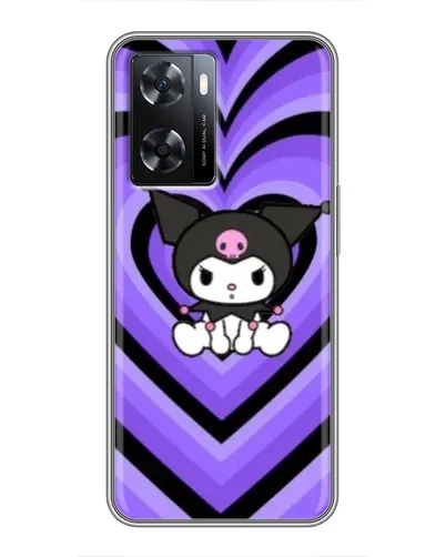 Чохол для OPPO A77 з картинкою «Kuromi та фіолетові серця»